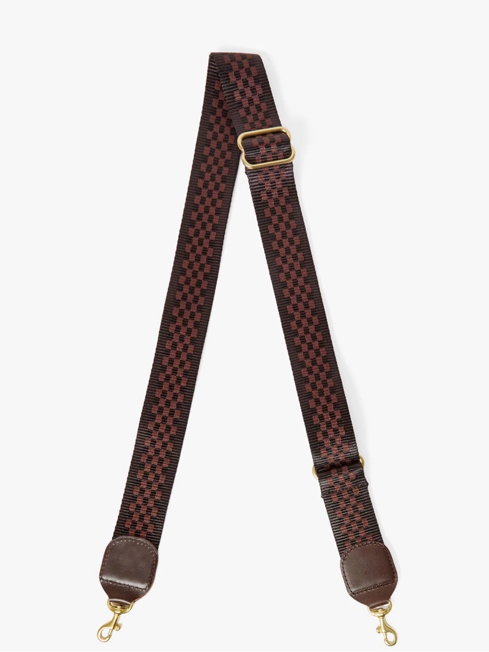 Clare V adjustable crossbody strap chocolate checkered NWT $125 - Picture 2 of 7